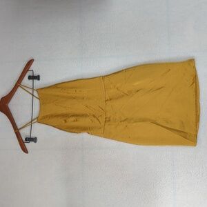 Revolve Superdown Gold Satin‎ Strappy Open Back Mini Dress XS